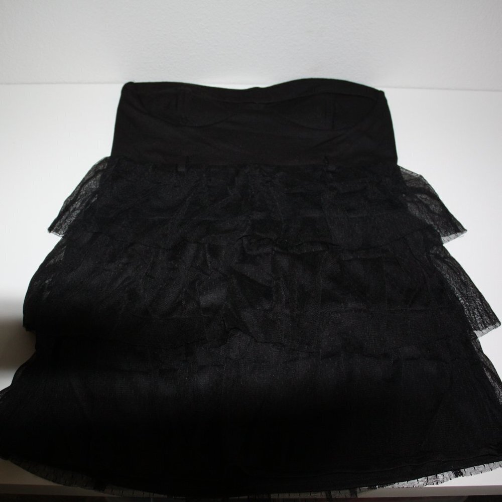 Strapless black dress